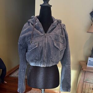 Women's Dark Gray Hooded Sweatshirt